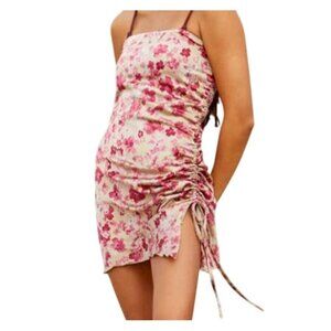 LA Hearts Floral Side Cinched Mini Dress S fairy grunge  asymmetrical romantic